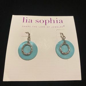 Lia Sophia Teal Dangle Earrings